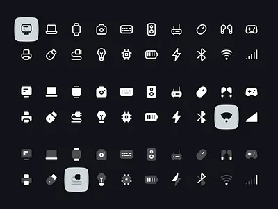 Computers and Electronics Icon Set clean computer dark duotone electronics figma icon set icons iconset interface light line minimalism png solid svg ui user interface ux vector