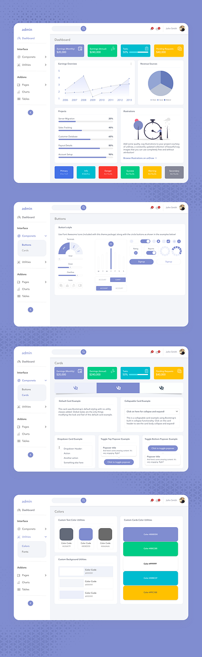 Admin Section admin panel creative design