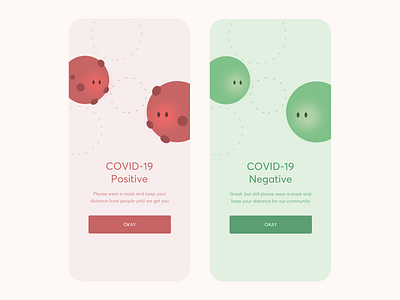 dailyUI #011 Flash Messages - Coronavirus test alert app app design corona corona virus coronavirus covid 19 covid19 dailyui dailyui 011 gui mobile negative positive sketch social distancing ui ui design ux uxui