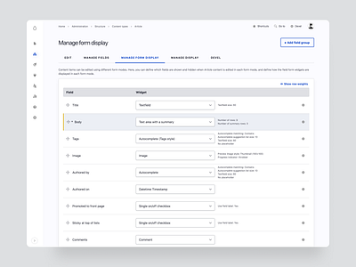 Gin FutureUI "Manage "Form Display" Update admin admin ui app app ui application application design claro cms drupal drupal admin ui future ui gin gin future ui