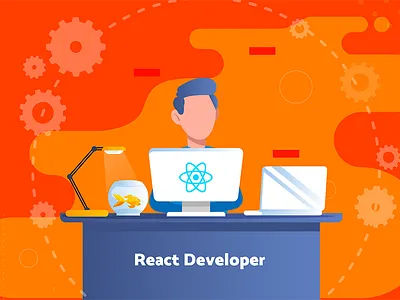 react developer job offer art design digital digital art drawing illustation illustration infographic infographic design vector