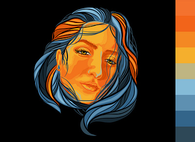 Portrait in a given palette coreldraw illustration portrait vectorart