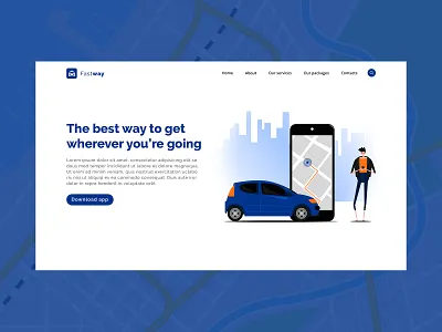 Website Design Of Taxi Booking services banner branding design illustration mobile app mobile ui photoshop typography