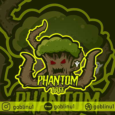 Phantom Tree artwork branding design design art designer digitalart esportlogo esports gaming gaminglogo haunted illustration logo mascot mascotlogo phantom team tree vector