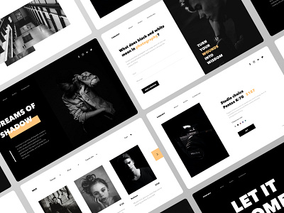 Photography studio layouts black black white black and white clean interface landing landing design landing page landing page design landingpage layouts minimal minimalist modern uidesign