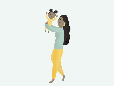 Mom and Baby baby family illustration mom