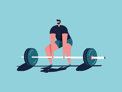 Deadlift animation art deadlift design flat gym illustration illustrations illustrator minimal photoshop vector