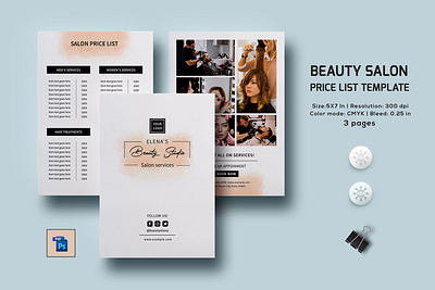 Salon and Spa Price List Template advertising beauty care beauty salon hair salon massage salon photoshop template price list promotion salon and spa salon price list sap flyer