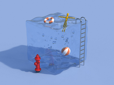 Daily C4D 007 - Swimming Pool 3d c4d