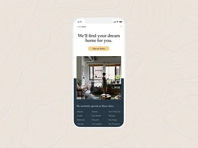 Home Again Conceptual dailyui iphone landing page marketing mobile ui ux uxui