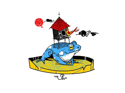 QUARENTENA DIA 35 adobe design frog geometric illustration illustrator procreate vector vetor