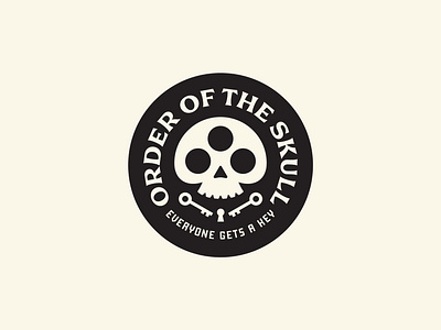 Order of the Skull Badge badge badgedesign branding eye eyes key keyhole merch skull swag typography vintage vision