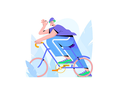 biker bike illustration riding vector