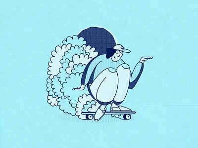 Surf your Driveway blue design drawing graphicdesign home illustration paper polyurethane poof skate soul spotillustration stayhome texture