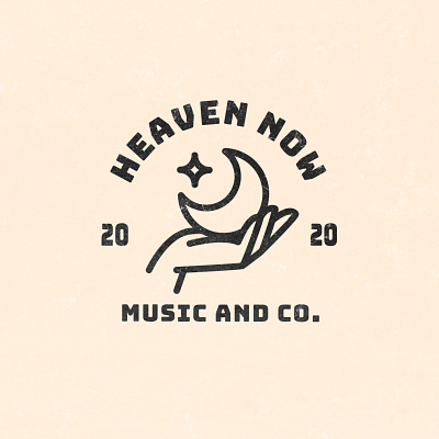 Heaven Now Logo 2020 heaven illustration logo logo design moon music star texture