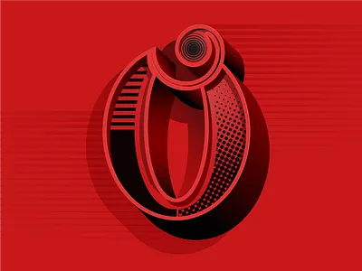 Personal Project Lettering O blackandred design graphicdesign illustration illustrator lettering letters typography vector