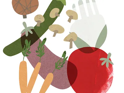 Veggies digital illustration illustration illustrator paper art papercut vegetables