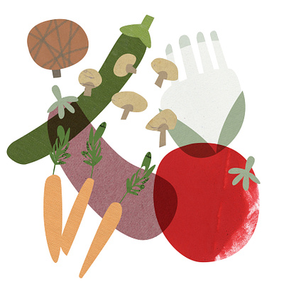 Veggies digital illustration illustration illustrator paper art papercut vegetables