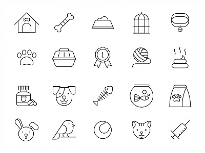 20 Pets Vector Icons ai ai design download free download freebie graphicpear icon icon design icon download logo logo design logo vector pet icon pet vector pets symbol vector vector design vector download vector icon