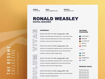 CV Template | Easily Editable | Word Format | Download curriculum vitae cv download editable resume elegant cv minimalist resume modern cv modern resume professional cv professional resume resume clean