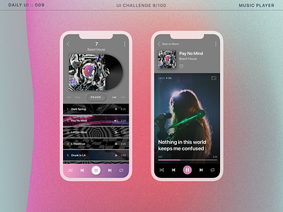 DailyUI 009 - Music Player album art album booklet app design dailyui dailyui009 lyric video music app music player ui