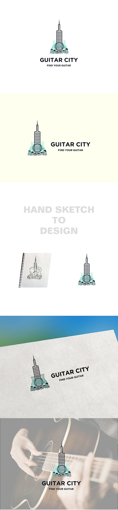 Guitar City Logo art logo branding creative logo design flat icon illustrator illustrator logo logo logodesign minimal typography vector logo