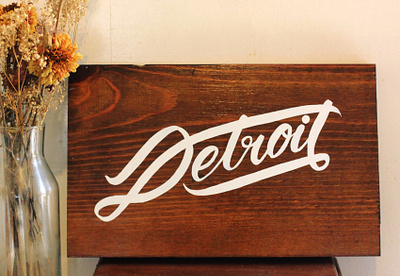 Detroit Hand-Painted Sign brand identity branding brushlettering detroit hand lettering handlettering handpainted identity illustration lettering logo signpainting