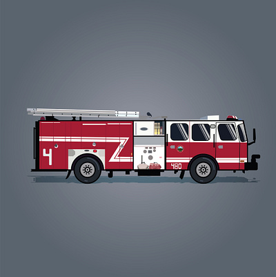 Vector Firetruck adobe art artwork critique design firetruck first responder flat illustration line art vector vehicle