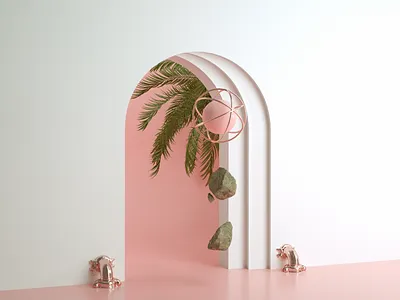 Smooth Coil 3d 3d art 3d artist art branding clean design illustration palm pink rock web