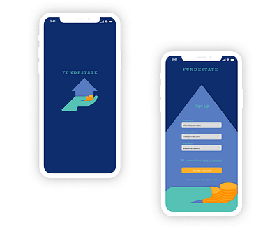 Sign up Real Estate Crowdfunding branding crowdfunding dailyui design estate illustration minimal realestate signup ui