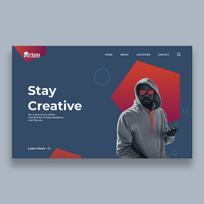 ART COMMUNITY art direction artoo community creative design glasses landing design landing page design landing page ui layout logo design popart webdesign