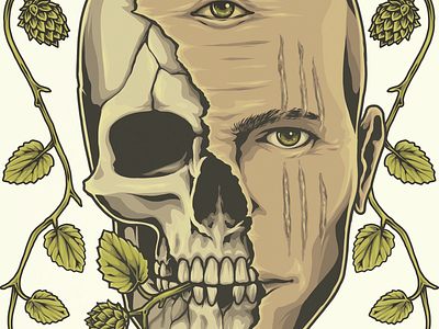 Dogma Cervejaria - Citra brux adobe photoshop beer art beer branding beer can beer can design beer label beer packaging graphic design hop illuminati illustration photoshop photoshop art scars skull