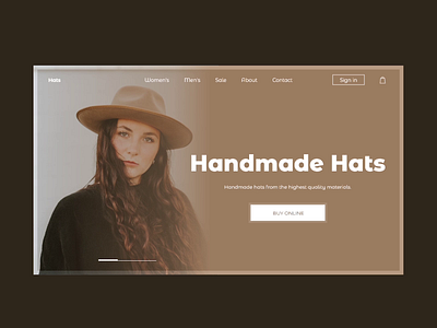 Challenge 28/30 animated ui brown challenge concept daily challange ecommerce fashion shop hat motion shop ui ui design