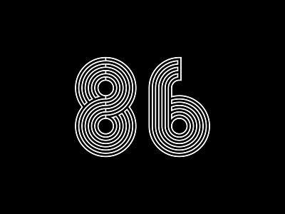 Digit 86 86 bw digit lines number