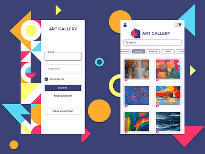 Art Gallery app art design illustration logo minimal ui ux website