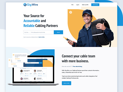 Gig Wire blue clean flat homepage interface landingpage layout minimal modern style ui uidesign web webdesign website website concept