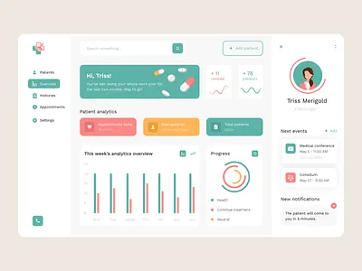 Medical clinic dashboard app dashboard dashboard design dashboard ui design icon illustration logo minimalism ui ux vector web