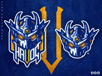 HAVOC Robot Mascot Logo bold branding cool colors cool design cool logo esports gaming gaming logo gundam illustration logo mascot mech robot sportslogo vector