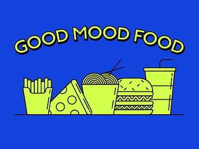 Good mood food burger design flat food food app graphic design icon illustration illustrator pizza shapes takeaway thick lines vector web