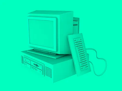 1.3: Modelling: Old Computer 3d 3dart cinema4d computer motiondesign old computer oldschool retro