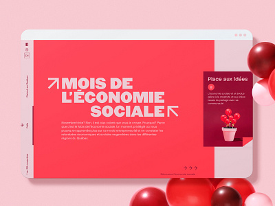Mois de l'économie sociale - Web business colorful components coop cooperative economy minimal ngo quebec red social social economy ui ui design ux web web design website design