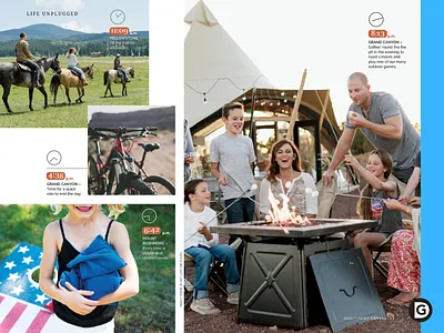 Feature Design Spread 3 art direction camping consulting creative direction editorial design glamping good design llc graphic design luxury magazine