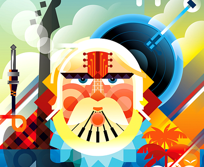 Miranda brazil colors festival illustration instruments poster art rock rock and roll tropical vector