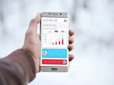 iCovid-19 application app design coronavirus minimal mobile ux