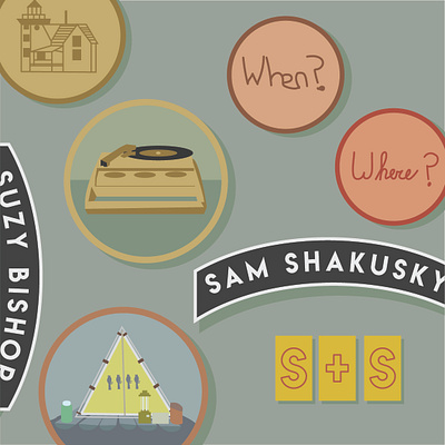 Sam and Suzy Badges adobe illustrator badges logo logo design moonrise kingdom wes anderson