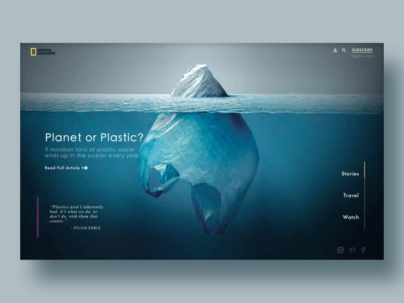 Daily UI 003 - Landing Page daily ui dailyui 003 landingpage national geographic principle simplicity sketch ui