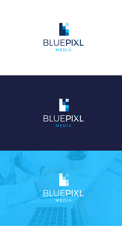 Blue Pixl Media branding design flat icon illustrator lettering logo minimal typography vector