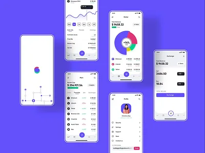 Crypto Exchange App animation app design bank app crypto exchange cryptocurrency dark app dashboad ui design uiux ux design wallet app