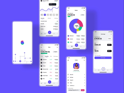 Crypto Exchange App animation app design bank app crypto exchange cryptocurrency dark app dashboad ui design uiux ux design wallet app