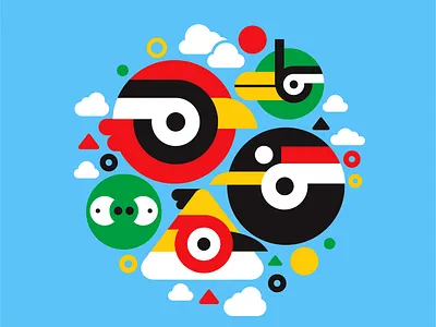 Mini birds vector angry birds character design icon illustraion minimalism vector
